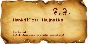 Hankóczy Hajnalka névjegykártya
